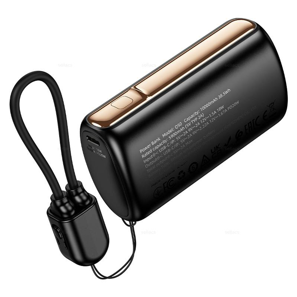Hoco Q50 Victory PD20W портативный аккумулятор с кабелем (10000mAh)