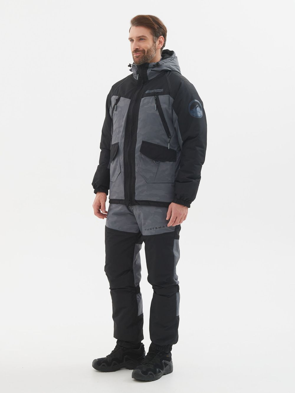 Костюм зимний Горка-Люкс ткань Breathable Camo цвет Серый