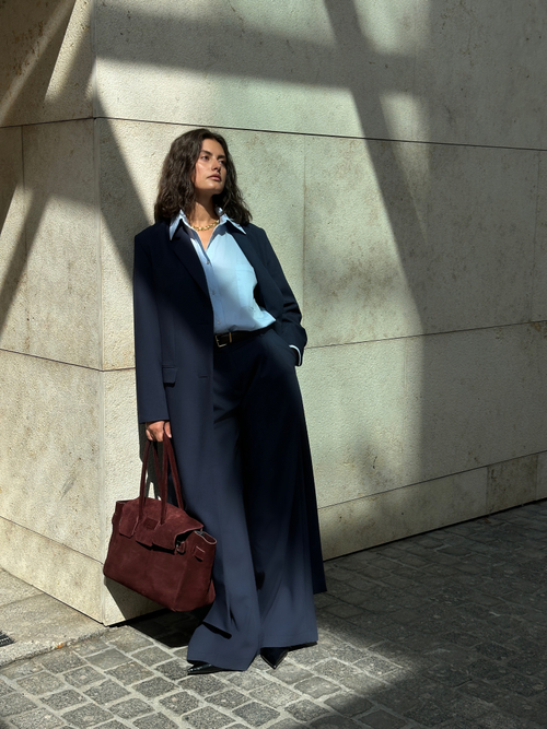 Рубашка из поплина голубая