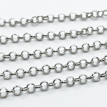 Цепочка, цвет серебро (родий), размер звена около 3 мм, цена за 50 см