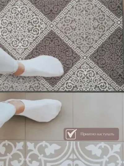 Ковролин метражом 2,5х5,25 м, безворсовой "Каскад", бежево-коричневый с оверлоком