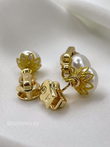 Собачка  / бегунок для молнии золото жемчуг