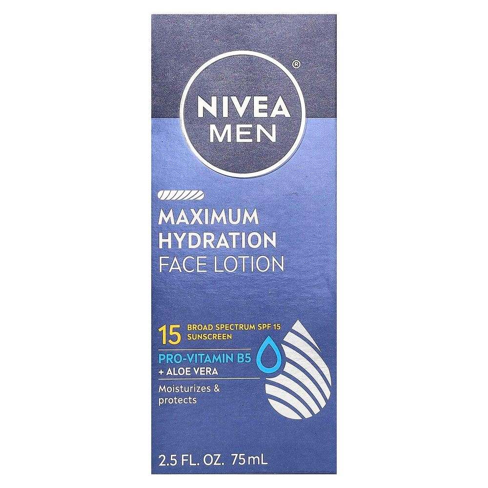 Nivea, Для мужчин, лосьон для максимального увлажнения лица, SPF 15, 75 мл (2,5 жидк. унц.)