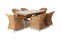 "Эспрессо" обеденная группа плетеная, цвет соломенный