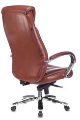 Кресло руководителя Бюрократ T-9924WALNUT светло-коричневый Leather Eichel кожа крестов. металл/дере