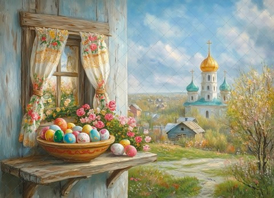Пасхальный сюжет №6 - фон неопреновый