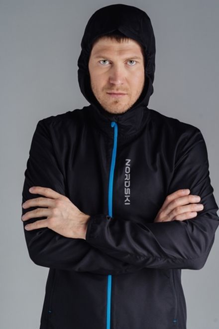 Ветровка Nordski Run Black/Blue мужская