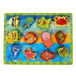 Развивающая игрушка деревянная Рыбалка магнитная морские обитатели, C-41758