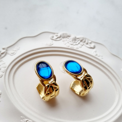 Серьги Trifari синий люцит