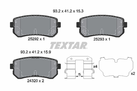 TEXTAR - 2529201-TET - Brake Pad Set, disc brake