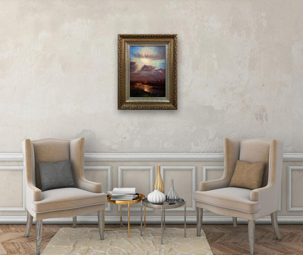 Туманов Семён Исаевич. Небеса. СССР. Холст, жикле.