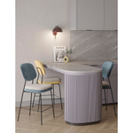 Стул полубарный Pea, велюр, сине-зеленый/бежевый