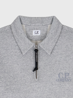 Свитшот на молнии C.P. Company Logo Diagonal Raised Fleece Half Zip Gray