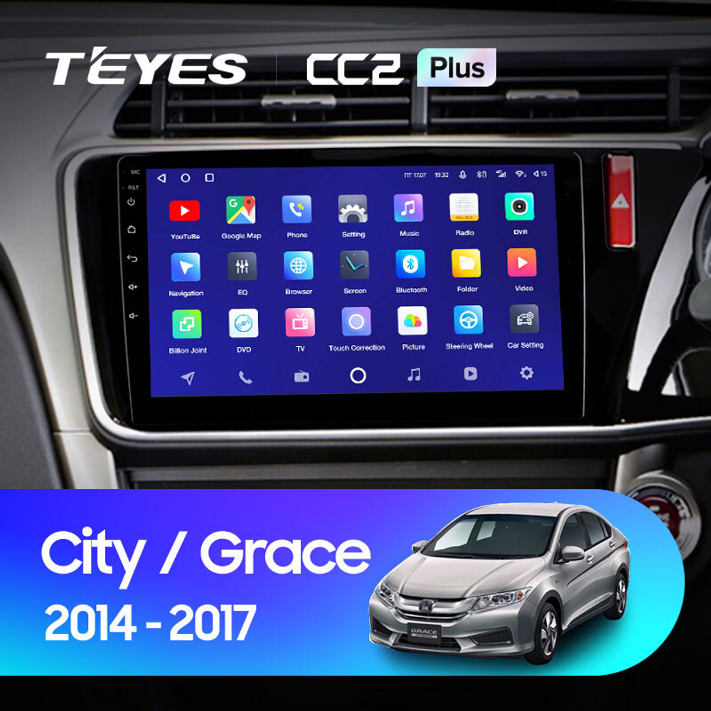 Teyes CC2 Plus 10,2" для Honda City, Grace 1  2014-2017 (прав)