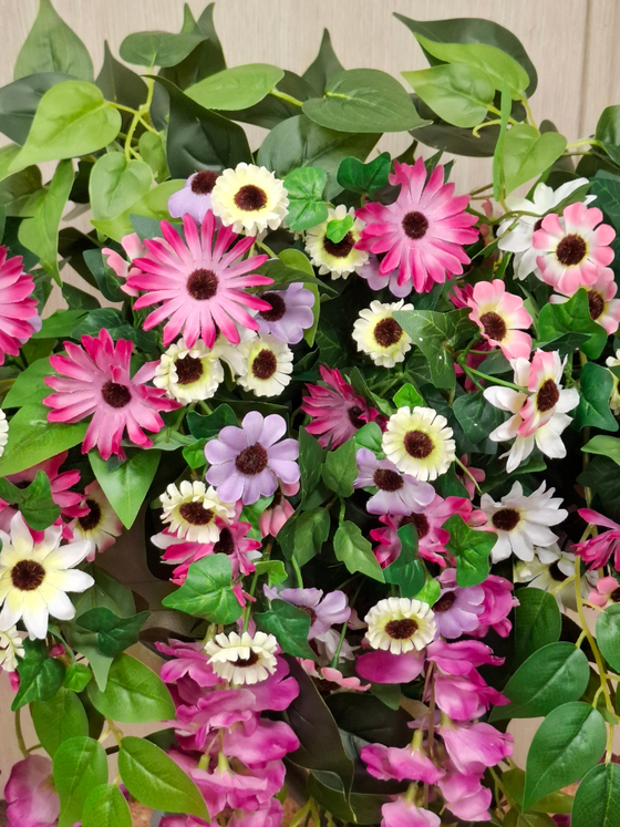 Балконный ящик с цветами, 70см, искусственные цветы для балкона