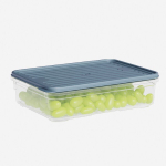 Лоток прозрачный с крышкой низкий, цвет серый 1100 мл