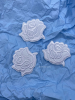 Нашивка роза белая 7 см