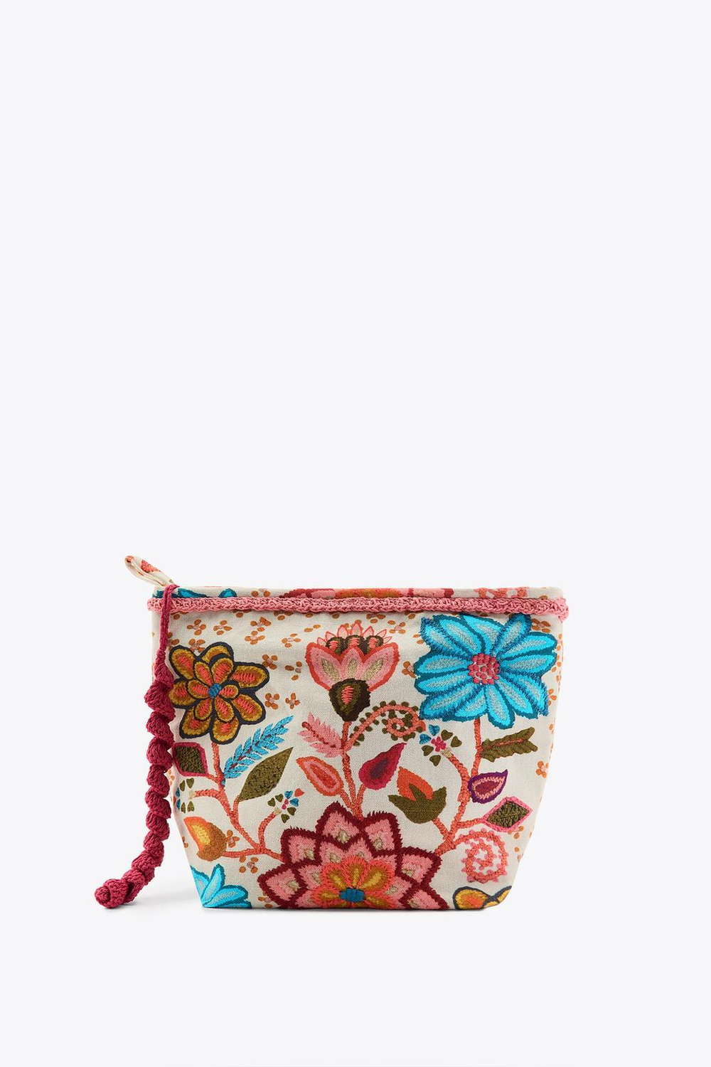 ZARA НЕСЕССЕР С ВЫШИВКОЙ И ЦВЕТОЧНЫМ ПРИНТОМ, РАЗНОЦВЕТНЫЙ