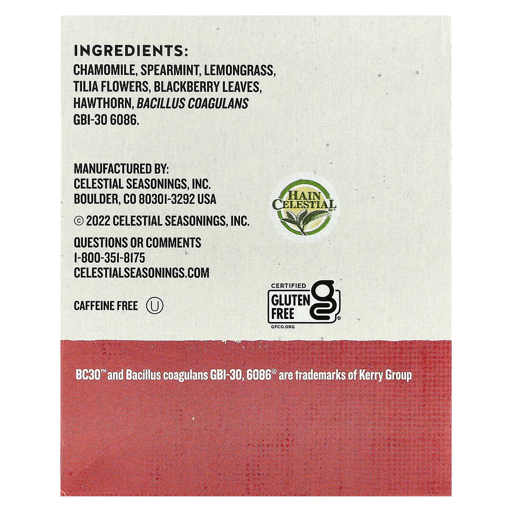 Celestial Seasonings, Wellness Tea, пробиотики Sleepytime®, без кофеина, 18 чайных пакетиков по 25 г (0,89 унции)