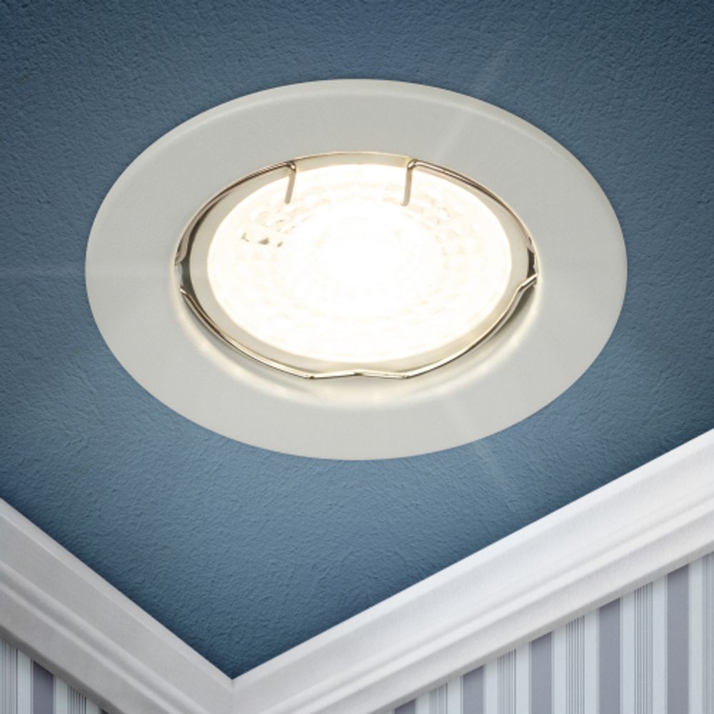 Светильник встраиваемый штампованный ЭРА ST1 SWH под лампу MR16 GU5.3 белый матовый | Штампованные встраиваемые светильники