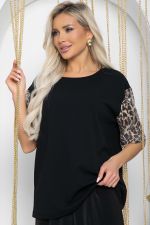 Блуза Богема (черная/лео) Б12203-41 LT Collection