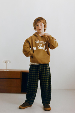 ZARA БРЮКИ BALLOON В КЛЕТКУ SOFT TOUCH, ЗЕЛЕНЫЙ