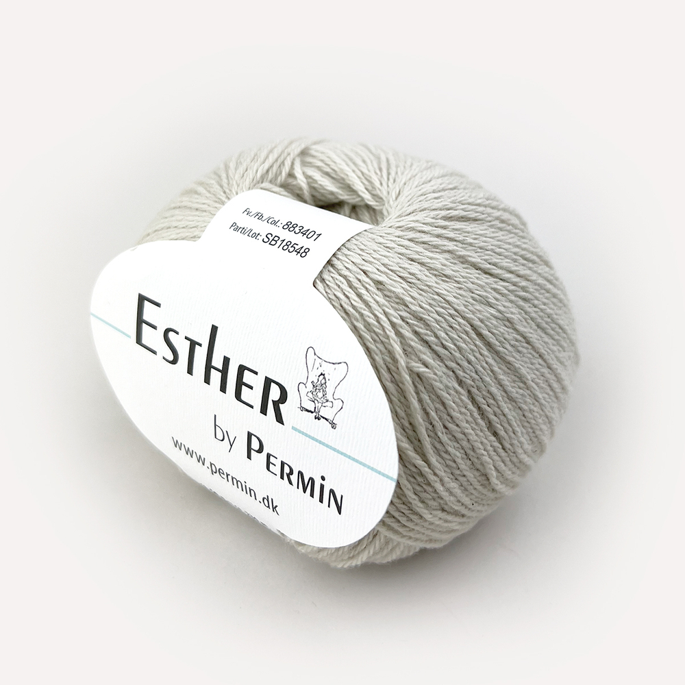 Пряжа для вязания PERMIN Esther 883401, 55% шерсть, 45% хлопок, 50 г, 230 м PERMIN (ДАНИЯ)
