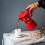 Гейзерная кофеварка Bialetti Moka Express Red 6 чашек