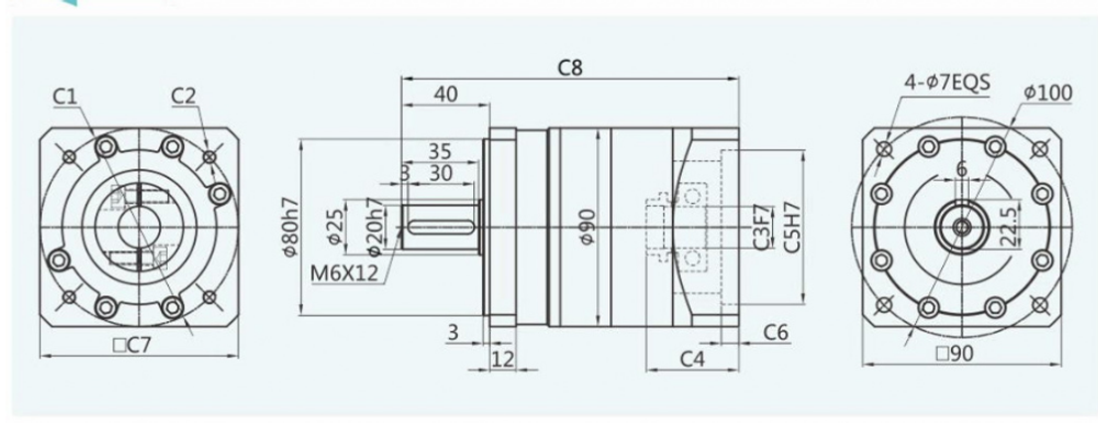 Планетарный редуктор PLF90/80 MB