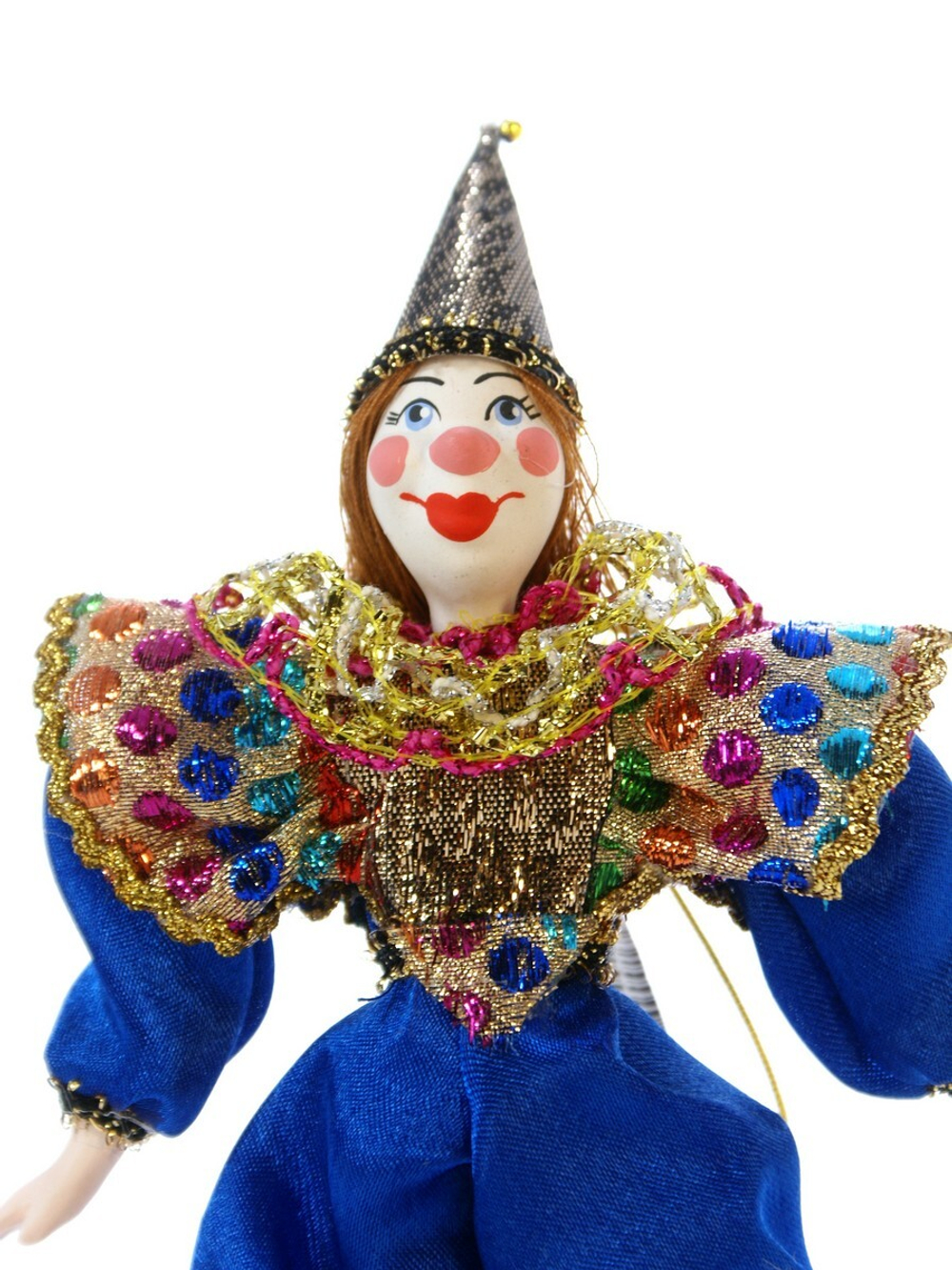 Кукла фарфоровая Клоун на елку