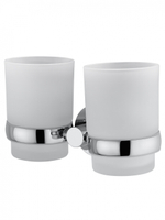 Два стакана для зубных щеток с держателем WONZON & WOGHAND EASY, Хром (WW-8128)