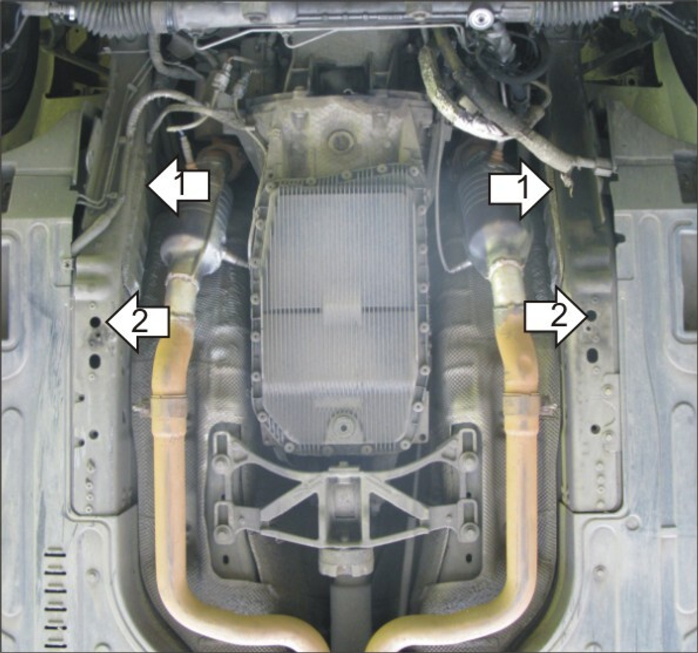 Защита КПП. 2 мм, Сталь. для Jaguar XJ 2003-2009 MOTODOR.05802