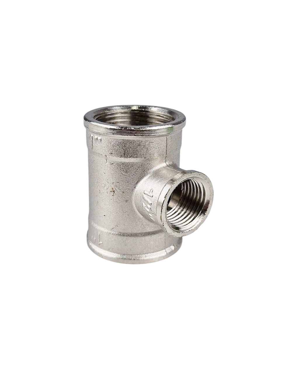 Тройник переходной, латунь, внутренняя/внутренняя/внутренняя резьба 1"х1/2"х1", никель, RTP