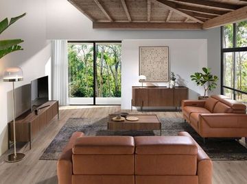 Тумба для TV 3240/MF2201A из орехового дерева и черной стали цвет натуральный