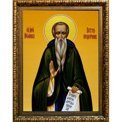 Иоанн Ветхопещерник, преподобный иеромонах. Икона на холсте.