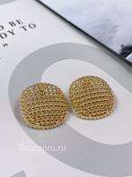 Серьги золотистые перфорированные