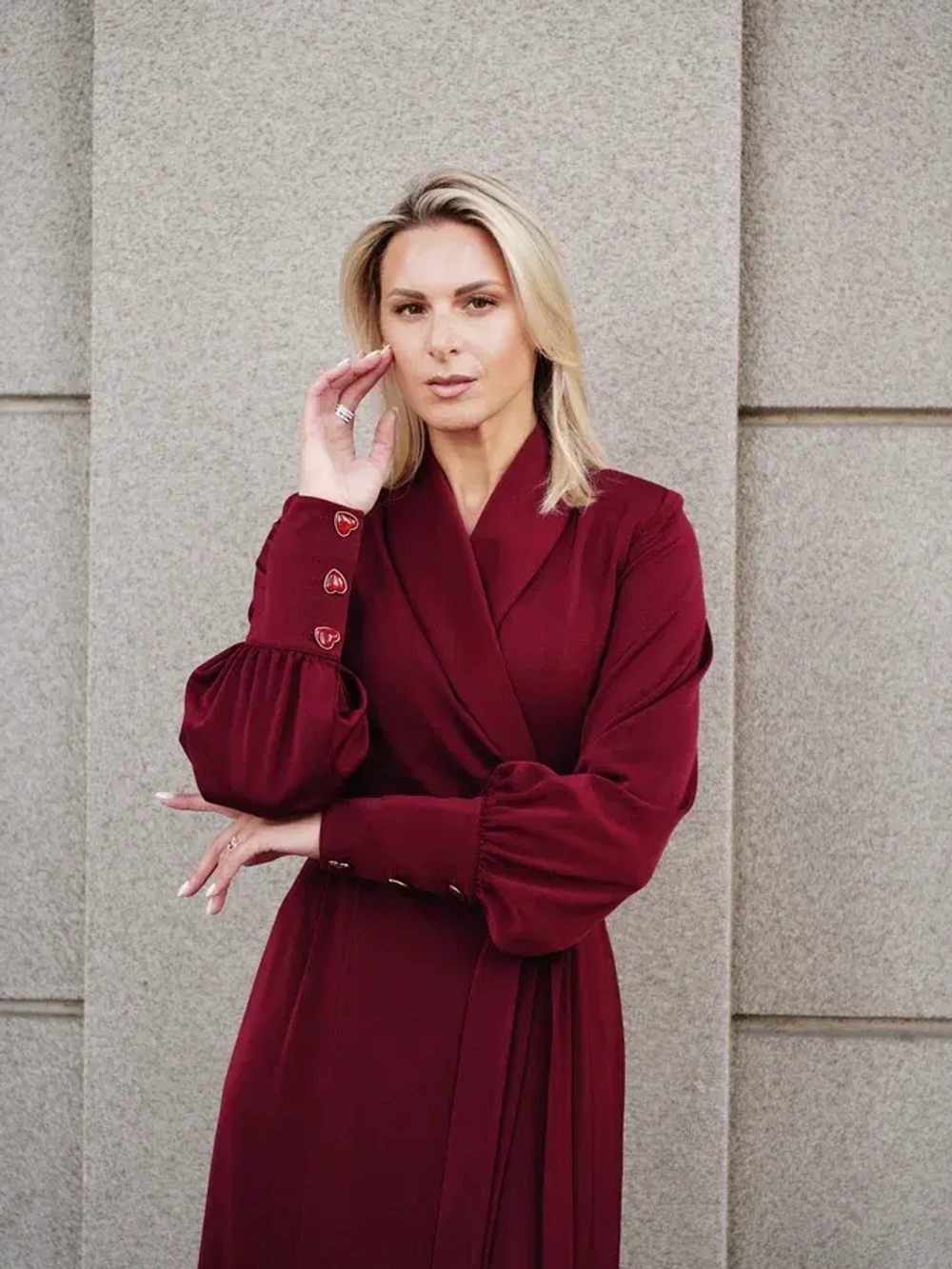 Платье "Навсегда" в винном