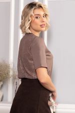 Футболка кружевная Нэсти (коричневая) Б14656-10М LT Collection
