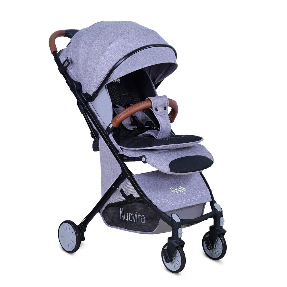 Детская прогулочная коляска Nuovita Giro Lux Grigio, Nero / Серый, Черный