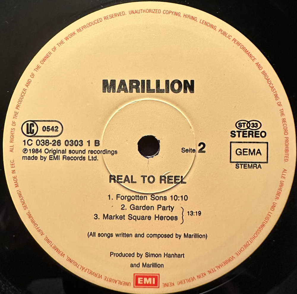 Marillion - Real To Reel (Европа 1984г.)