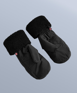 Oysho Варежки из искусственной овчины с наполнителем, черный