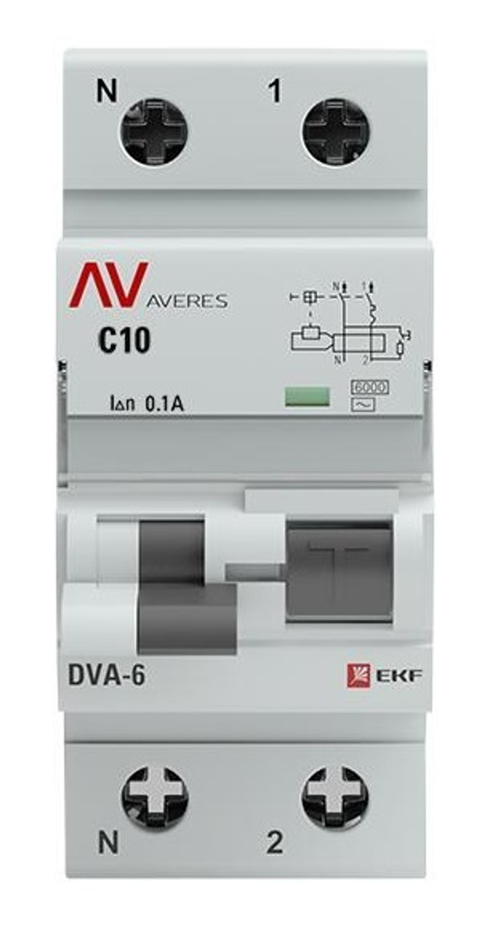 Автомат дифференциальный EKF rcbo6-1pn-10C-100-ac-av