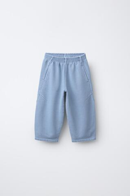 ZARA БАЗОВЫЕ СПОРТИВНЫЕ БРЮКИ ИЗ ФЛИСА, СИНИЙ