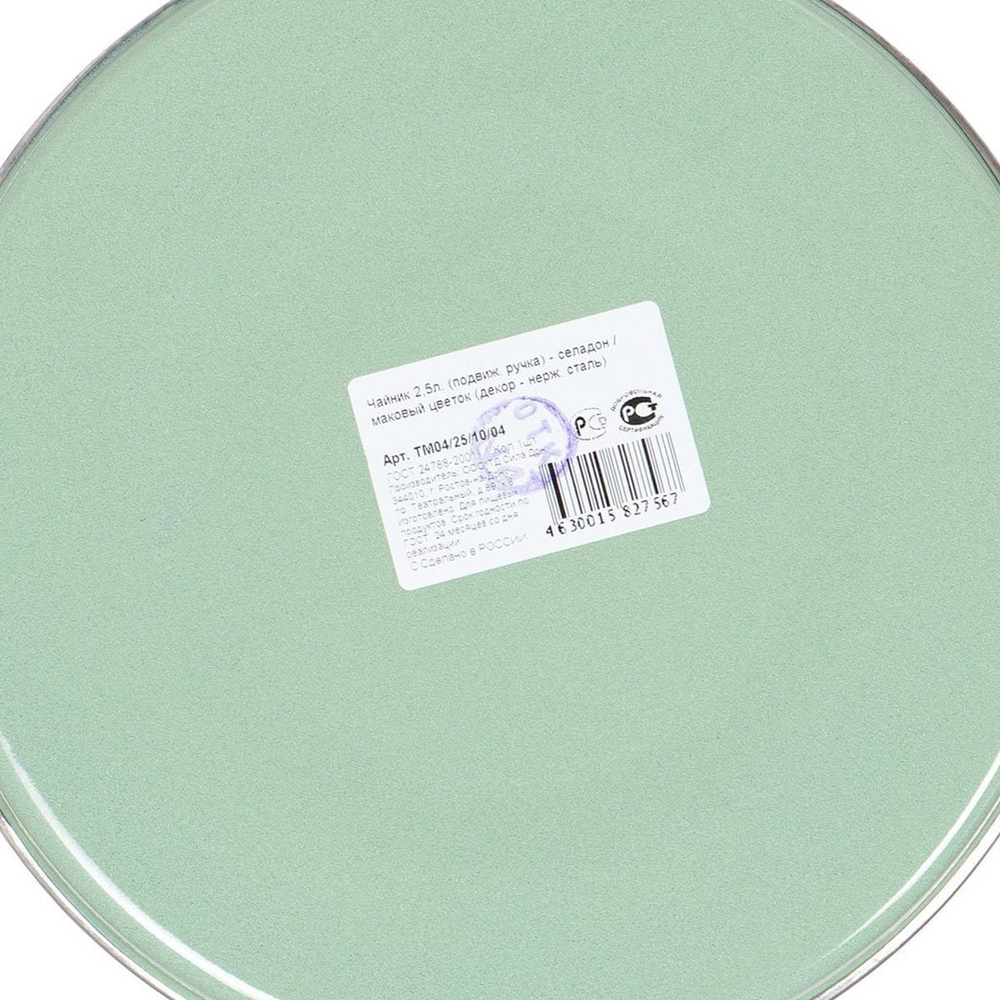 Чайник сталь, эмал, 2.5 л, свист, подв ручк, Рубин, Селадон, в асс, TM04/25/10/04