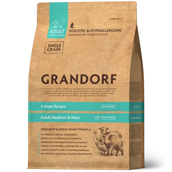 GRANDORF 4 вида мяса Для средних и крупных пород собак 10 кг