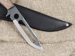 Рыбацкий нож "Акула", цельнометаллический, сталь 65х13, рукоять орех