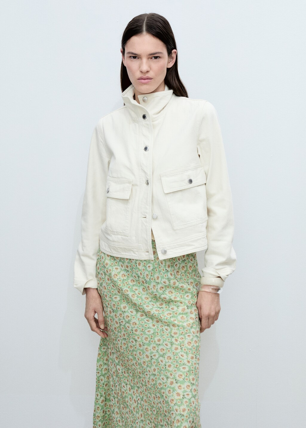 Длинная расклешенная юбка с цветами