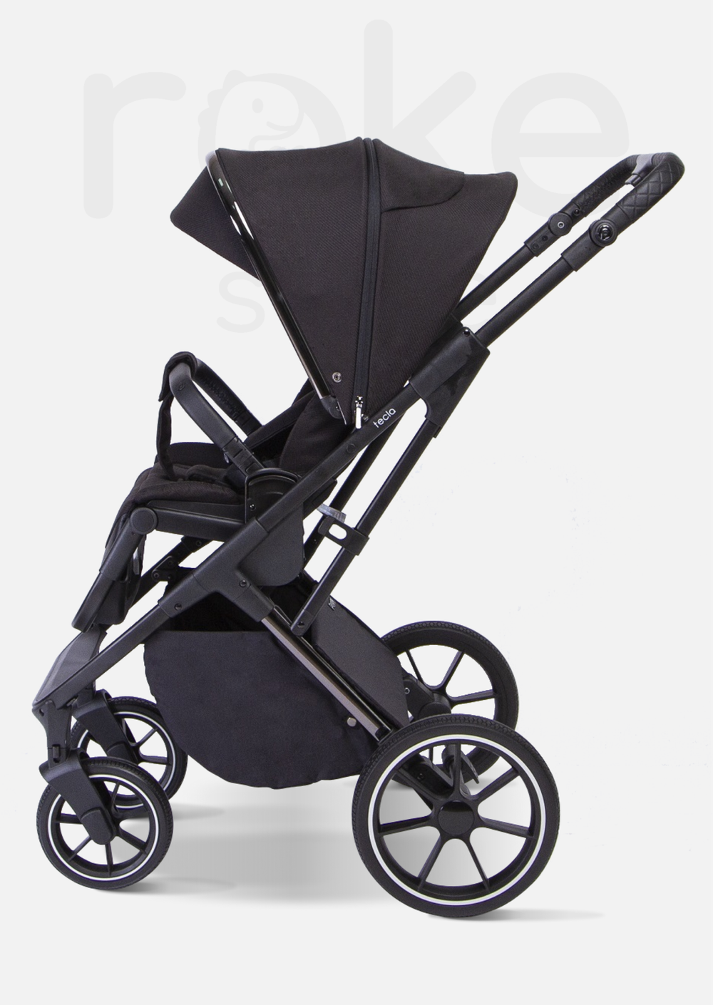 Peppy Коляска детская Tecla 2 в 1 Shadow Black Chrome Edition (Черный)