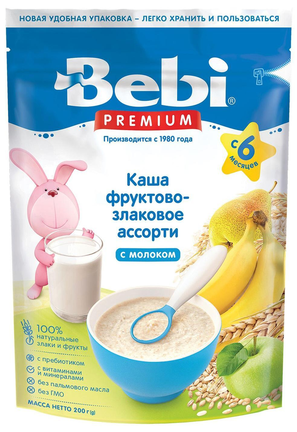 Бейби Молочная Каша Фруктово-Злаковое Ассорти с 6 Месяцев 200гр