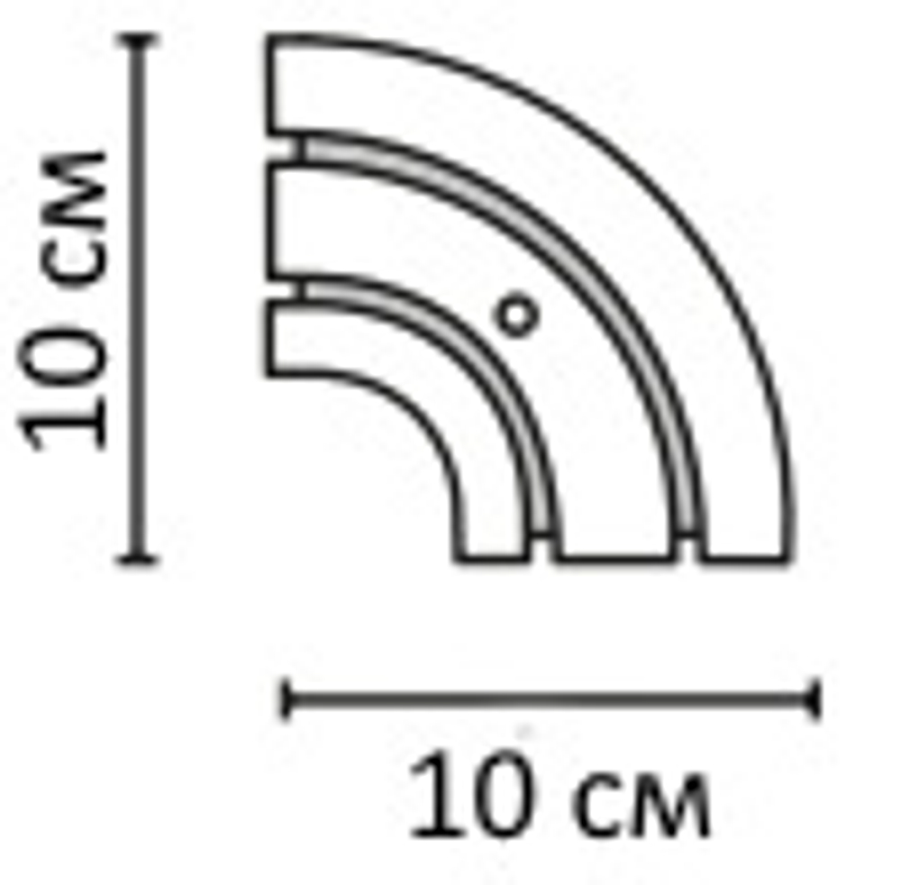 Поворотный соединитель внутренний двухрядный 10х10 (для внутреннего эркера)